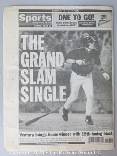 October 18, 1999 Edition of Daily News, World Series