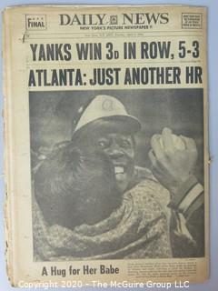 April 9, 1974 Daily News, Hank Aaron Hits 715th