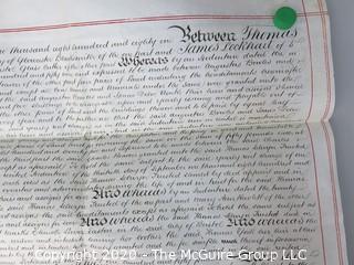 Authentic English Indenture Papers from 1881.  Signed with seals and on Vellum. 