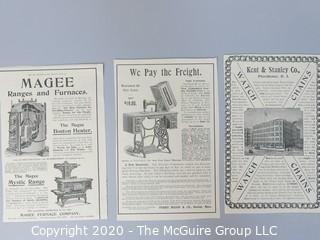 Five Vintage Magazine Pages with Advertising.  