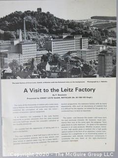 Group of Black & White Photos of Visit to Leitz Factory and Leica & Leicaflex Camera Course. Germany 1970