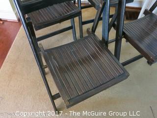 Set of 4 wooden folding chairs 