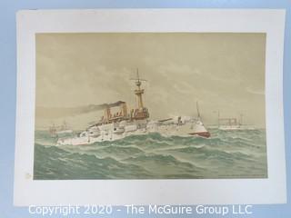 Machias, Massachusetts, Castine, Ships, Color Print #8 by Fred Cozzens