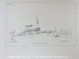 Machias, Massachusetts, Castine, Ships, Plate #8.  Black and White print by Fred Cozzens.