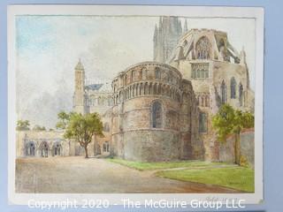 2 Original Artworks of Norwich by R H Wright - a Watercolor and an Oil on Canvas