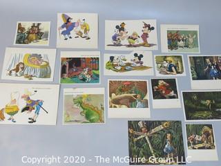 Group of Color Book Pages from Children's Literature.  Includes Alice and Wonderland, Emperors New Cloths, Through the Picture Frame and Walt Disney.