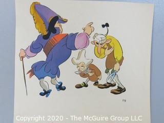 Group of Color Book Pages from Children's Literature.  Includes Alice and Wonderland, Emperors New Cloths, Through the Picture Frame and Walt Disney.