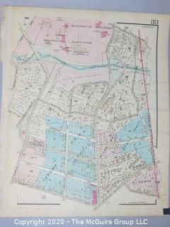 Antique Rockville Plat Book, Maps of Rockville Maryland, by F.H.M. Klinge.  Approximately 56 plats, separated from book.  Each plat measures approximately 21 1/2" x 16".