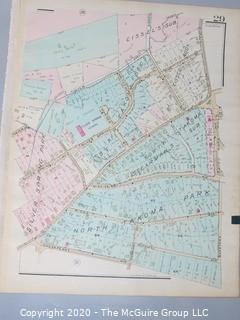 Antique Rockville Plat Book, Maps of Rockville Maryland, by F.H.M. Klinge.  Approximately 56 plats, separated from book.  Each plat measures approximately 21 1/2" x 16".