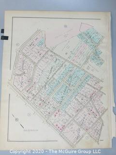 Antique Rockville Plat Book, Maps of Rockville Maryland, by F.H.M. Klinge.  Approximately 56 plats, separated from book.  Each plat measures approximately 21 1/2" x 16".