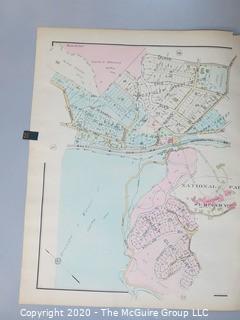 Antique Rockville Plat Book, Maps of Rockville Maryland, by F.H.M. Klinge.  Approximately 56 plats, separated from book.  Each plat measures approximately 21 1/2" x 16".