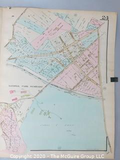 Antique Rockville Plat Book, Maps of Rockville Maryland, by F.H.M. Klinge.  Approximately 56 plats, separated from book.  Each plat measures approximately 21 1/2" x 16".