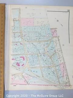 Antique Rockville Plat Book, Maps of Rockville Maryland, by F.H.M. Klinge.  Approximately 56 plats, separated from book.  Each plat measures approximately 21 1/2" x 16".