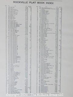 Antique Rockville Plat Book, Maps of Rockville Maryland, by F.H.M. Klinge.  Approximately 56 plats, separated from book.  Each plat measures approximately 21 1/2" x 16".