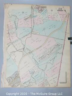 Antique Rockville Plat Book, Maps of Rockville Maryland, by F.H.M. Klinge.  Approximately 56 plats, separated from book.  Each plat measures approximately 21 1/2" x 16".