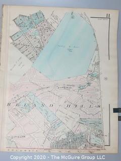 Antique Rockville Plat Book, Maps of Rockville Maryland, by F.H.M. Klinge.  Approximately 56 plats, separated from book.  Each plat measures approximately 21 1/2" x 16".