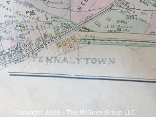 Antique Map of TENNALYTOWN, Plan 32 from Baist's Real Estate Atlas of the District of Columbia, Surveys of Washington. Separated from book and printed on linen.  Measures approximately 21 1/2" x 34". Some Foxing to edges.