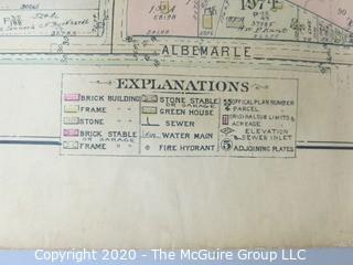 Antique Map of TENNALYTOWN, Plan 32 from Baist's Real Estate Atlas of the District of Columbia, Surveys of Washington. Separated from book and printed on linen.  Measures approximately 21 1/2" x 34". Some Foxing to edges.