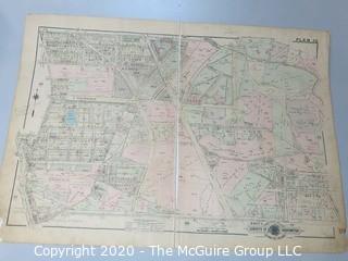 Antique Map of TENNALYTOWN, Plan 32 from Baist's Real Estate Atlas of the District of Columbia, Surveys of Washington. Separated from book and printed on linen.  Measures approximately 21 1/2" x 34". Some Foxing to edges.