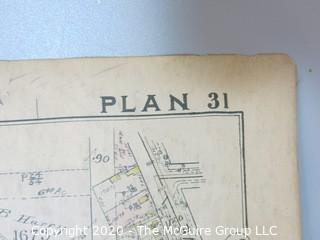 Antique Map of THE DISTRICT OF COLUMBIA and MASS AVE, Plan 31 from Baist's Real Estate Atlas of the District of Columbia, Surveys of Washington. Measures approximately 34" long. Some Foxing to edges.