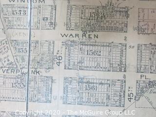 Antique Map of THE DISTRICT OF COLUMBIA and MASS AVE, Plan 31 from Baist's Real Estate Atlas of the District of Columbia, Surveys of Washington. Measures approximately 34" long. Some Foxing to edges.