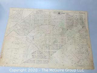 Antique Map of THE DISTRICT OF COLUMBIA and MASS AVE, Plan 31 from Baist's Real Estate Atlas of the District of Columbia, Surveys of Washington. Measures approximately 34" long. Some Foxing to edges.