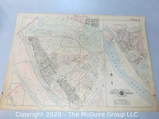 Antique Map of THE DISTRICT OF COLUMBIA, Plan 30 from Baist's Real Estate Atlas of the District of Columbia, Surveys of Washington. Separated from book and printed on linen.  Measures approximately 21 1/2" x 34". Some Foxing to edges.