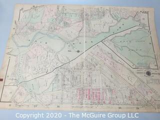 Antique Map, Plan 27 from Baist's Real Estate Atlas of the District of Columbia, Surveys of Washington. Separated from book and printed on linen.  Measures approximately 21 1/2" x 34". Some Foxing to edges.