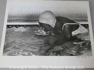 Black & White Photo - Swimming Pool, for Life Magazine, by A. Rickerby. Measures 12" x 18 1/2" and mounted on picture board. 