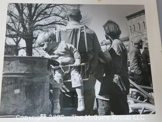 Black & White Photo - Water Fountain, by Michael Schafer. Measures 10 1/2" x 13 1/2" and mounted on picture board. 