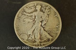 1934 Walking Liberty Silver Half Dollar