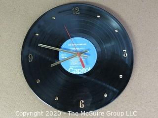 Authentic Beatles Record Re-purposed as a Wall Clock. Battery Run. 