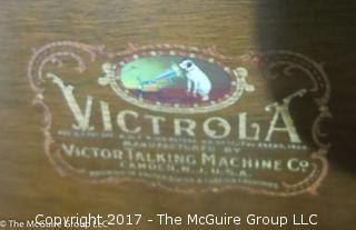 Victor Talking Machine Co. "Victrola" and cabinet.  (Condition is excellent; and comes with all the items photographed); 19W x 22 1/2D x 43 1/2T