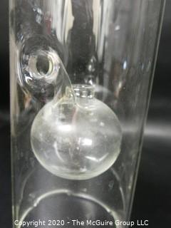 Pair of 2 Wolfard Hand Blown Clear Glass Oil Lamps. 