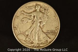 U.S. Collectible Coins: 1942 Walking Liberty Half Dollar