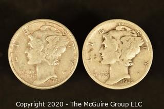 U.S. Collectible Coins: 1943 Mercury Dime & 1936 Mercury Dime 