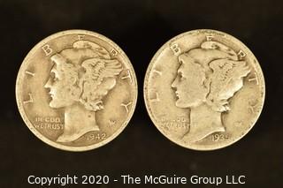 U.S. Collectible Coins: 1942-D Mercury Dime & 1935 Mercury Dime 