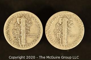 U.S. Collectible Coins: 1942-D Mercury Dime & 1935 Mercury Dime 