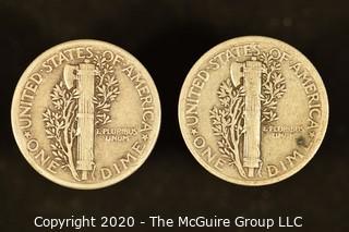 U.S. Collectible Coins: 1942 Mercury Dime & 1943 Mercury Dime 