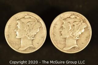 U.S. Collectible Coins: 1942 Mercury Dime & 1942 Mercury Dime 