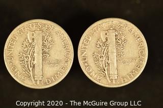 U.S. Collectible Coins: 1942 Mercury Dime & 1942 Mercury Dime 