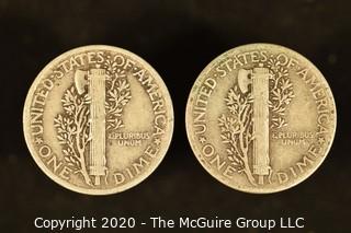 U.S. Collectible Coins: 1941 Mercury Dime & 1943 Mercury Dime 