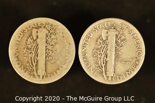 U.S. Collectible Coins: 1919-S Mercury Dime & 1943 Mercury Dime 