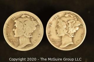 U.S. Collectible Coins: 1919-S Mercury Dime & 1943 Mercury Dime 