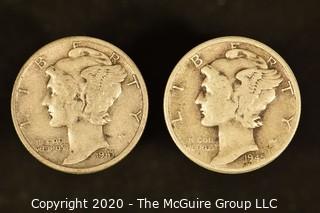 U.S. Collectible Coins: 1941 Mercury Dime & 1945 Mercury Dime 