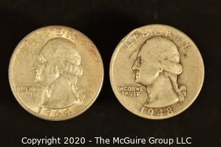 U.S. Collectible Coins: 1964 Washington Quarter & 1948 Washington Quarter 