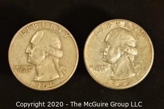 U.S. Collectible Coins: 1961-D Washington Quarter & 1963 Washington Quarter 