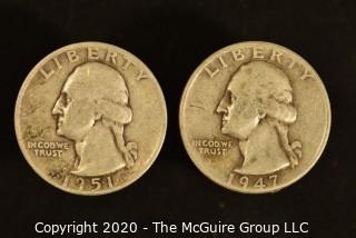 U.S. Collectible Coins: 1951 Washington Quarter & 1947 Washington Quarter 