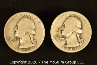 U.S. Collectible Coins: 1948 Washington Quarter & 1947-D Washington Quarter 