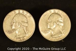 U.S. Collectible Coins: 1964 Washington Quarter & 1964-D Washington Quarter 